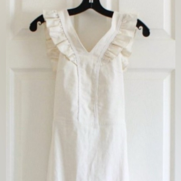 Brand New SIR Linen Ruffle Sleeve Midi Cut Out Dress, Size AU 0 / US 2 - Picture 3 of 8